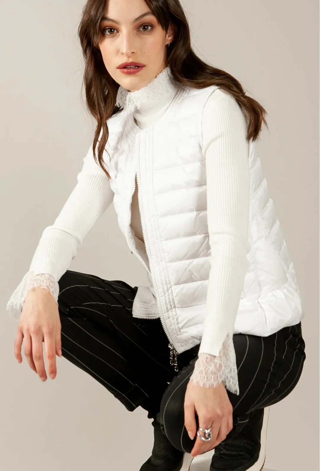 Alexia Puff Vest - White