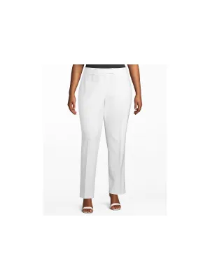 ANNE KLEIN Womens White Straight leg Pants