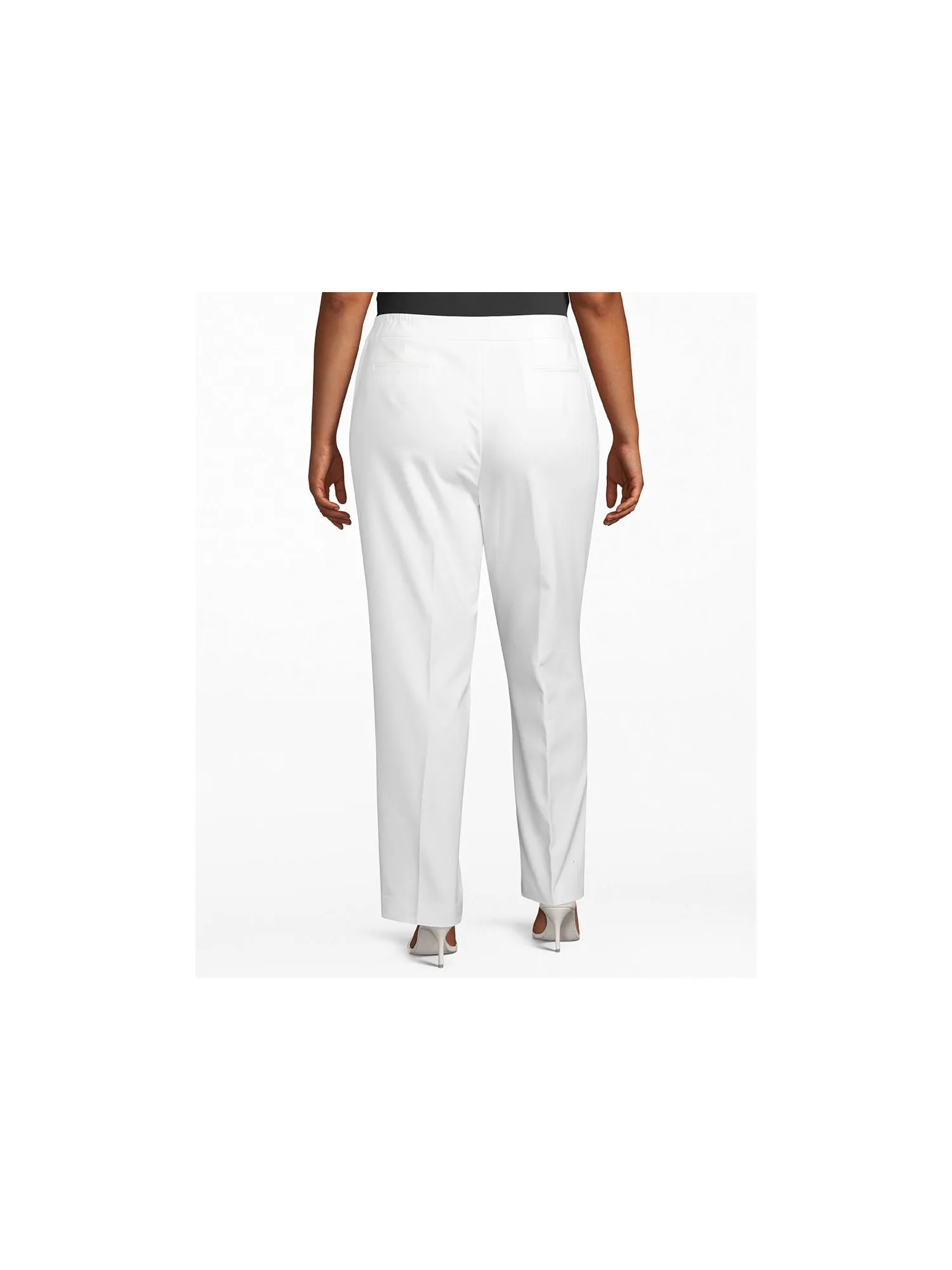 ANNE KLEIN Womens White Straight leg Pants