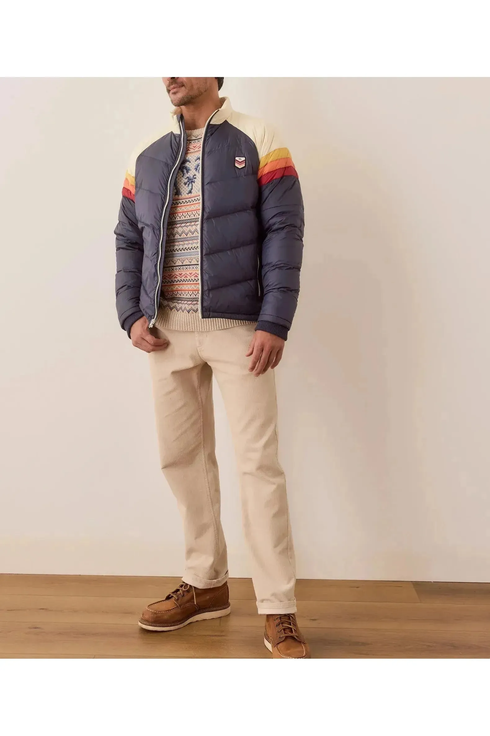 Archive Boreal Puffer Jacket - Navy Sunset Colorblock