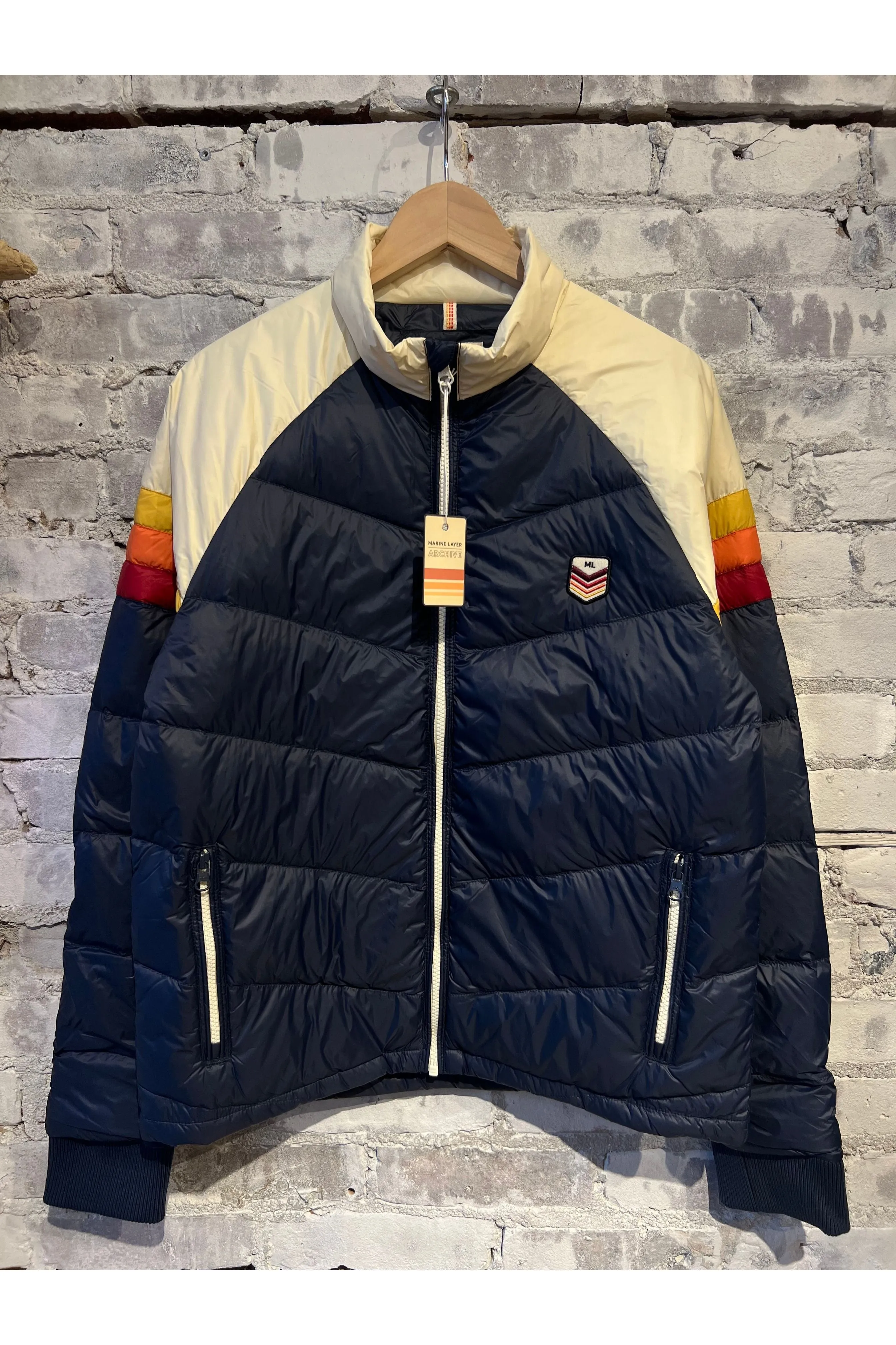 Archive Boreal Puffer Jacket - Navy Sunset Colorblock