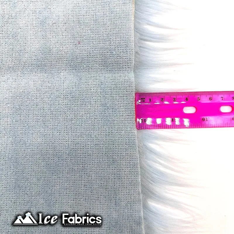 Baby Blue IceFabrics Square Shaggy Long Pile Faux Fur Fabric