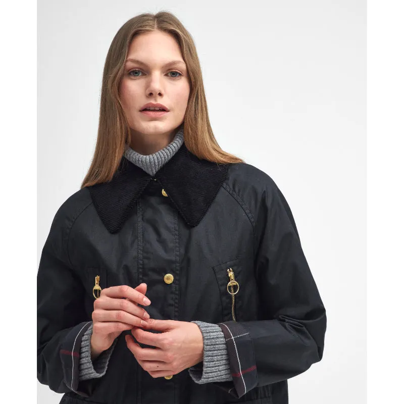 Barbour Ebberston Wax Ladies Jacket - Black/Classic