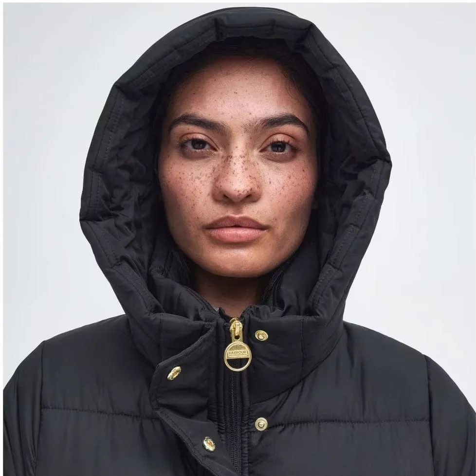 Barbour International Longline Barron Puffer In Black