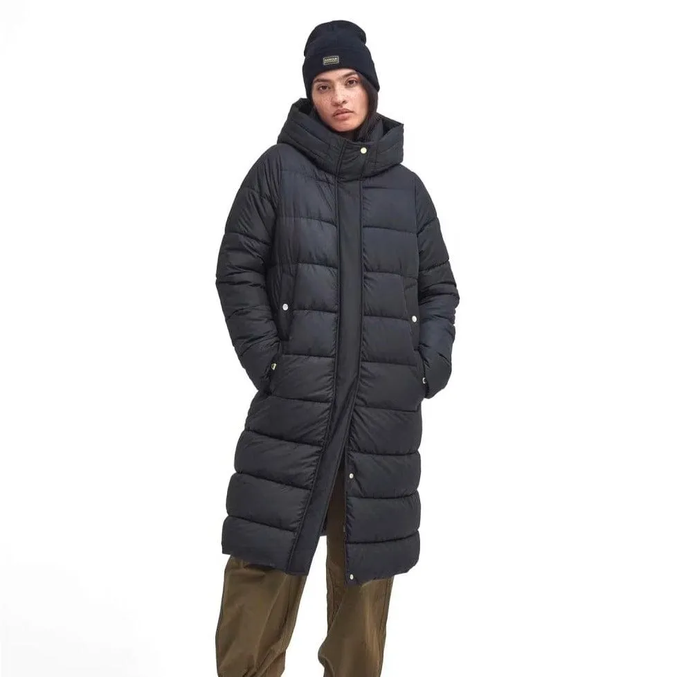 Barbour International Longline Barron Puffer In Black