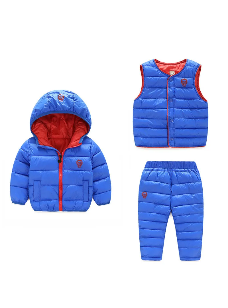 Boys Girls Clothing Sets Winter 3Pcs Hoody