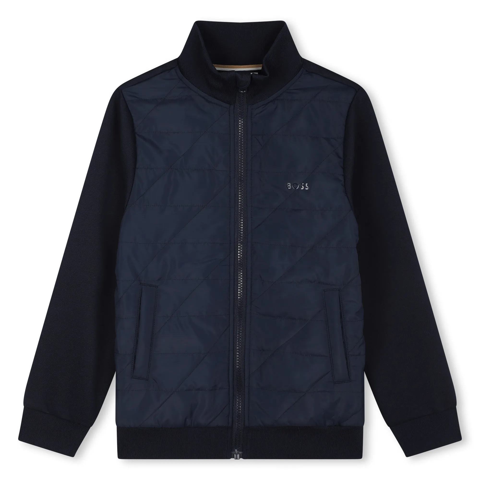 Boys Navy Zip Up Cardigan