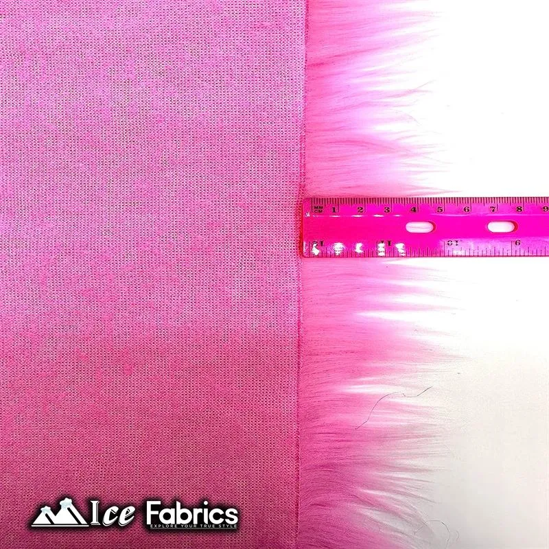 Bubble Gum IceFabrics Square Shaggy Long Pile Faux Fur Fabric