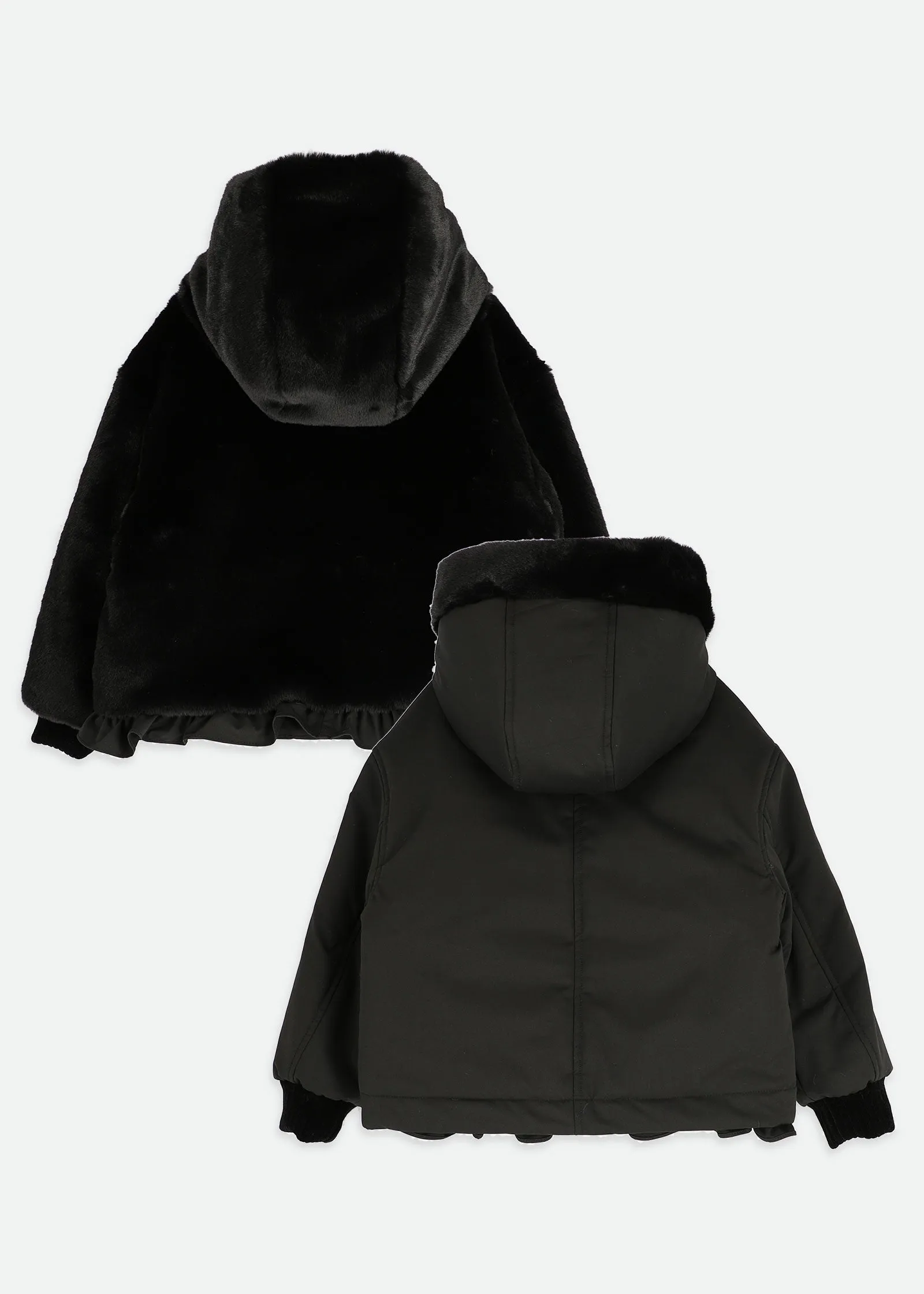 Cathleen Reversible Hooded Coat Black