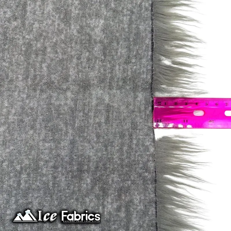 Charcoal IceFabrics Square Shaggy Long Pile Faux Fur Fabric