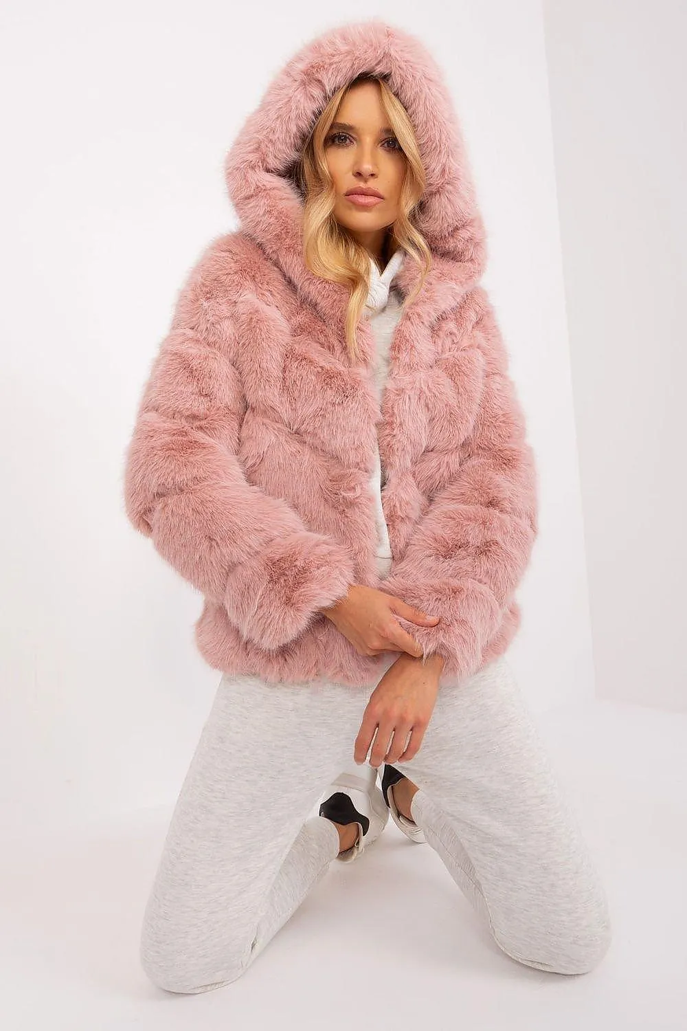 Chic Hooded Faux Fur Jacket