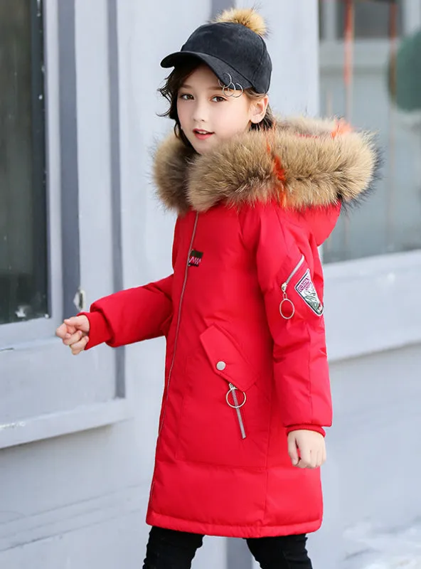 Children's Down Coat Girls' Embroidery Down Jacket