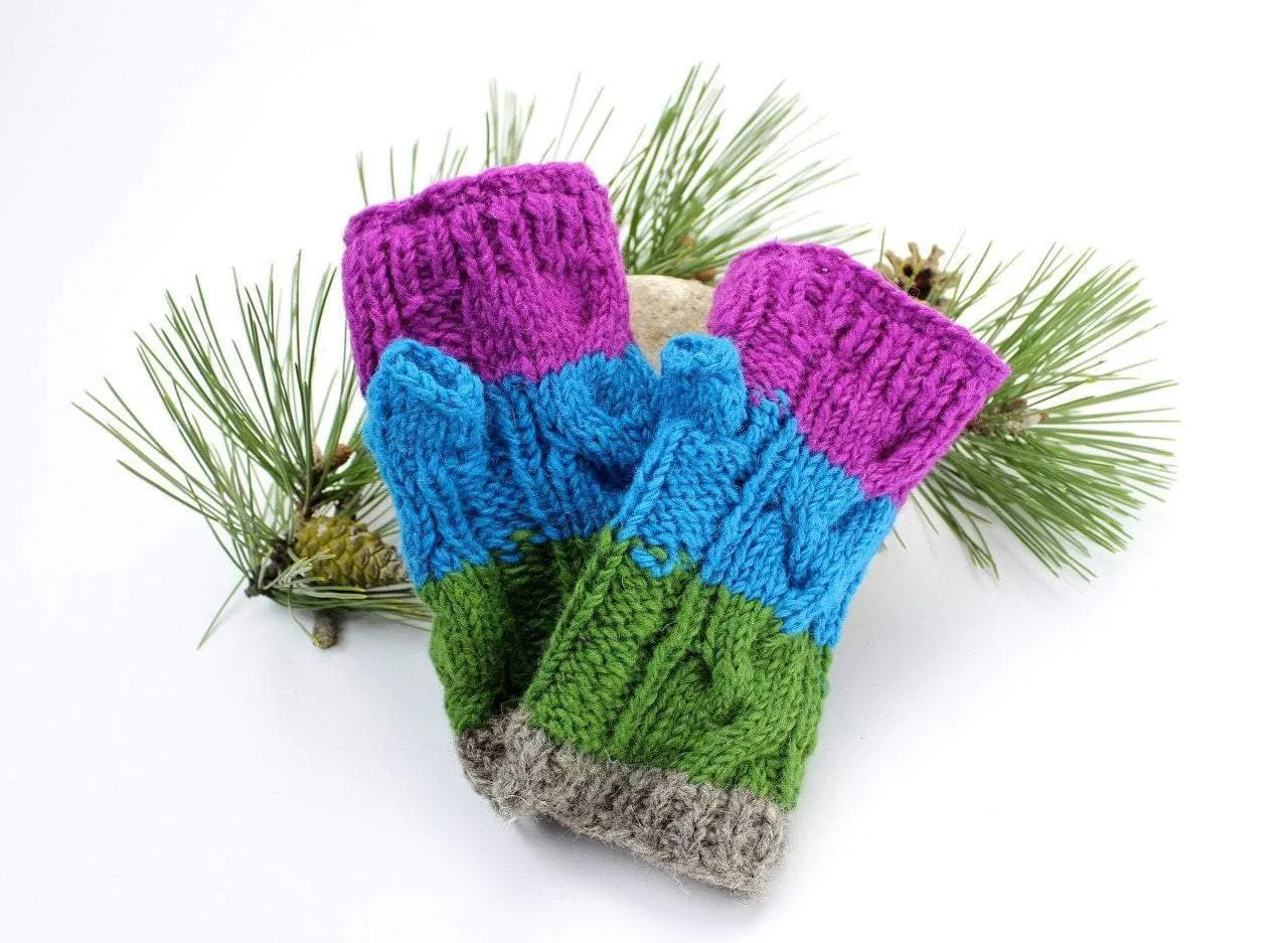 Color Block Fingerless Mitten