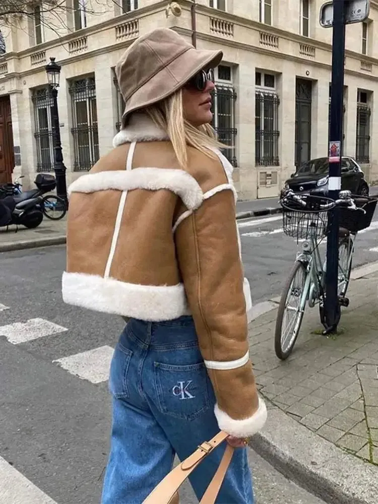 Cropped Shearling Jacket