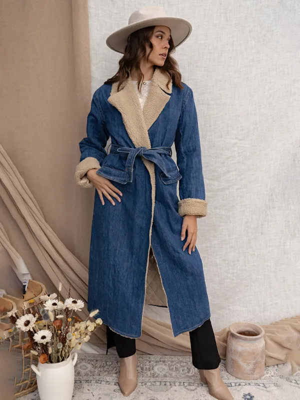 Denim Winter Coat with Plush Lining