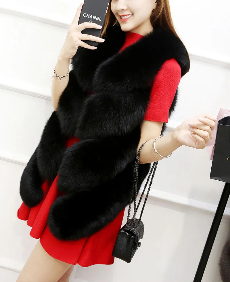 Faux Fur Sleeveless Vest Winter Thick Coats Women 2022 New Fashion