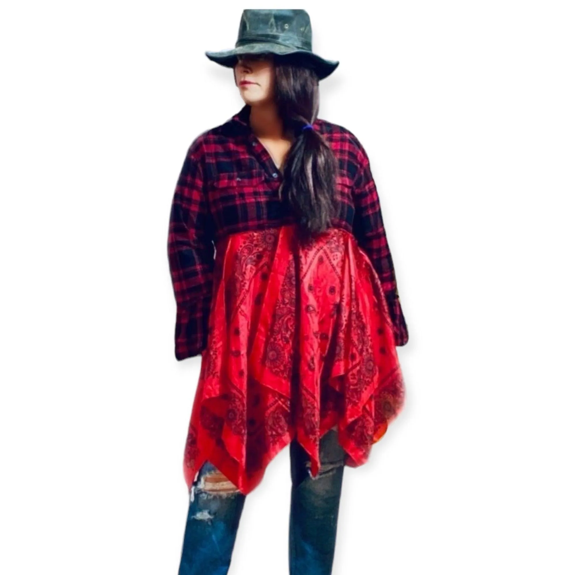 Flannel Long Duster Shirt Jackets