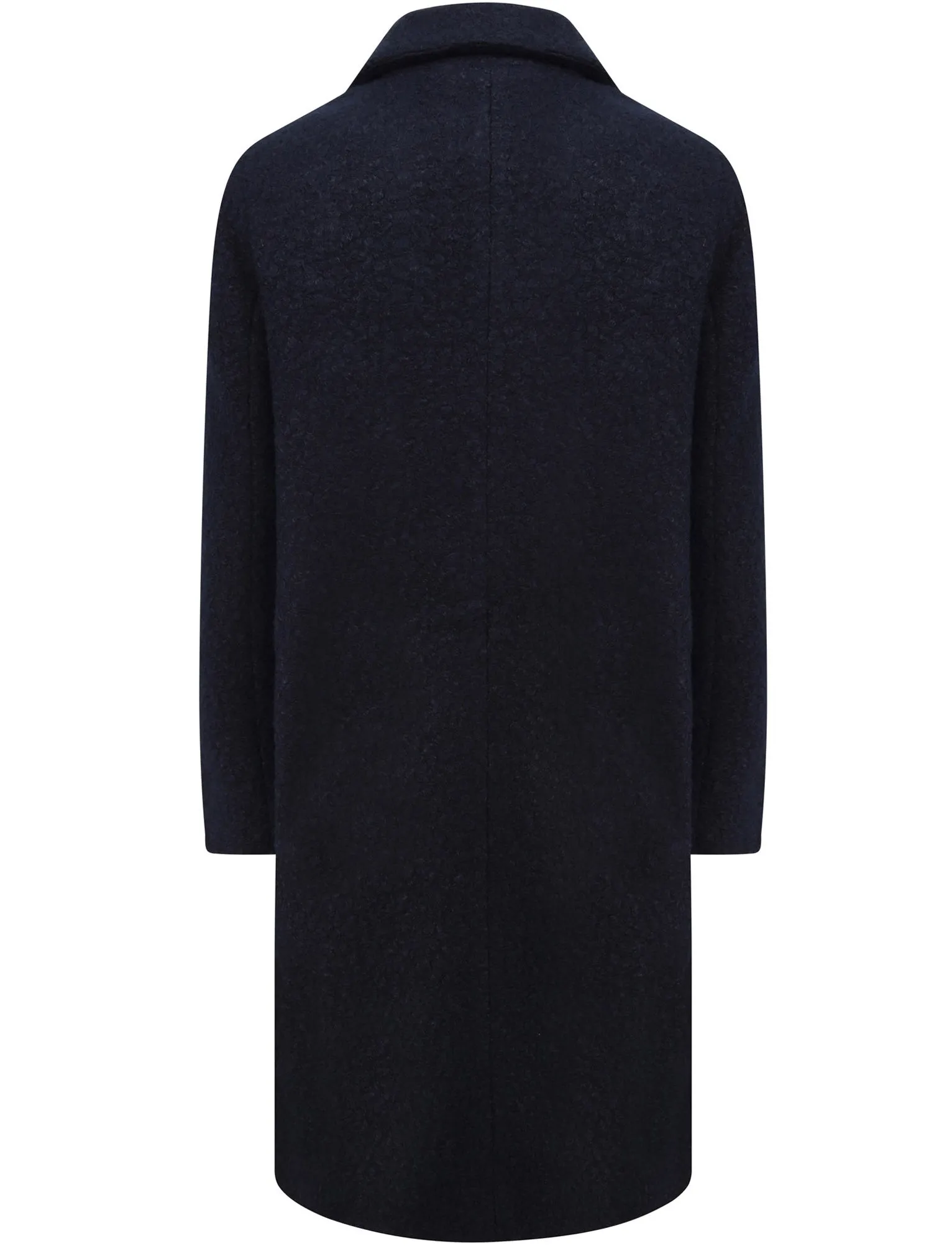 Fortune Textured Boucle Longline Midi Coat In Navy - Tokyo Laundry