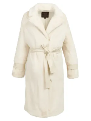 Freed Violet Faux Fur Long Coat In Cream