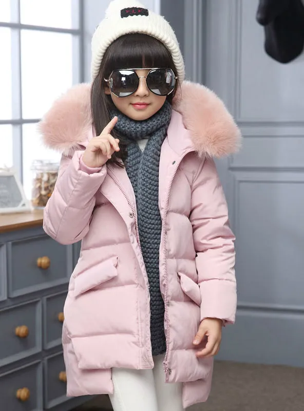 Girl Down Jackets Children Coats Warm Baby 100%