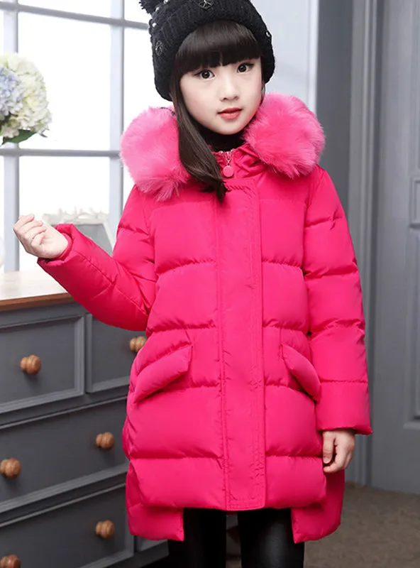 Girl Down Jackets Children Coats Warm Baby 100%