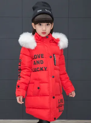 Girls Cotton-padded Outerwear & Coats Children Warm