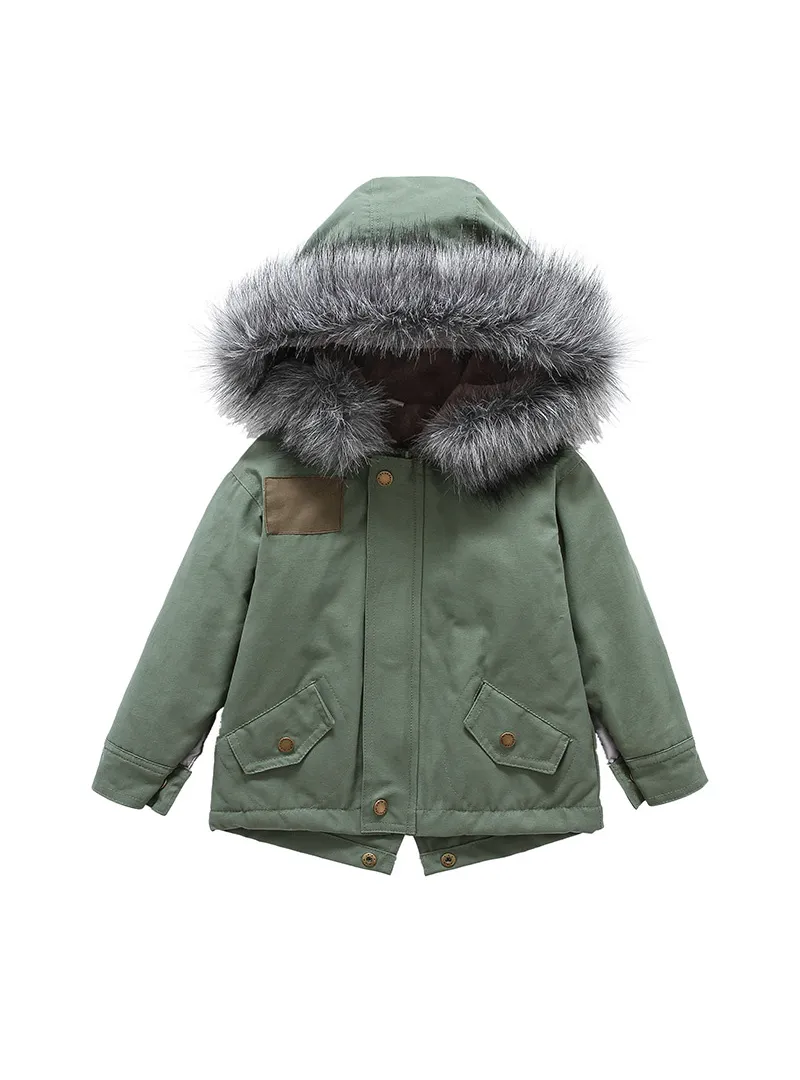 Girls Winter Fur Coat Girls Fur Hooded Jackets