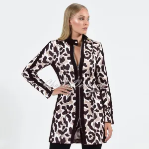 I'cona Longline Animal Print Zip Jacket - Style 67136-60173-140