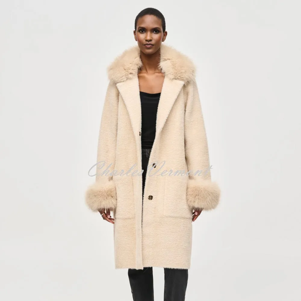 Joseph Ribkoff Faux Fur Coat - Style 243923 (Champagne)