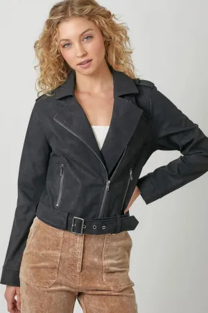 Leather Moto Jacket Black