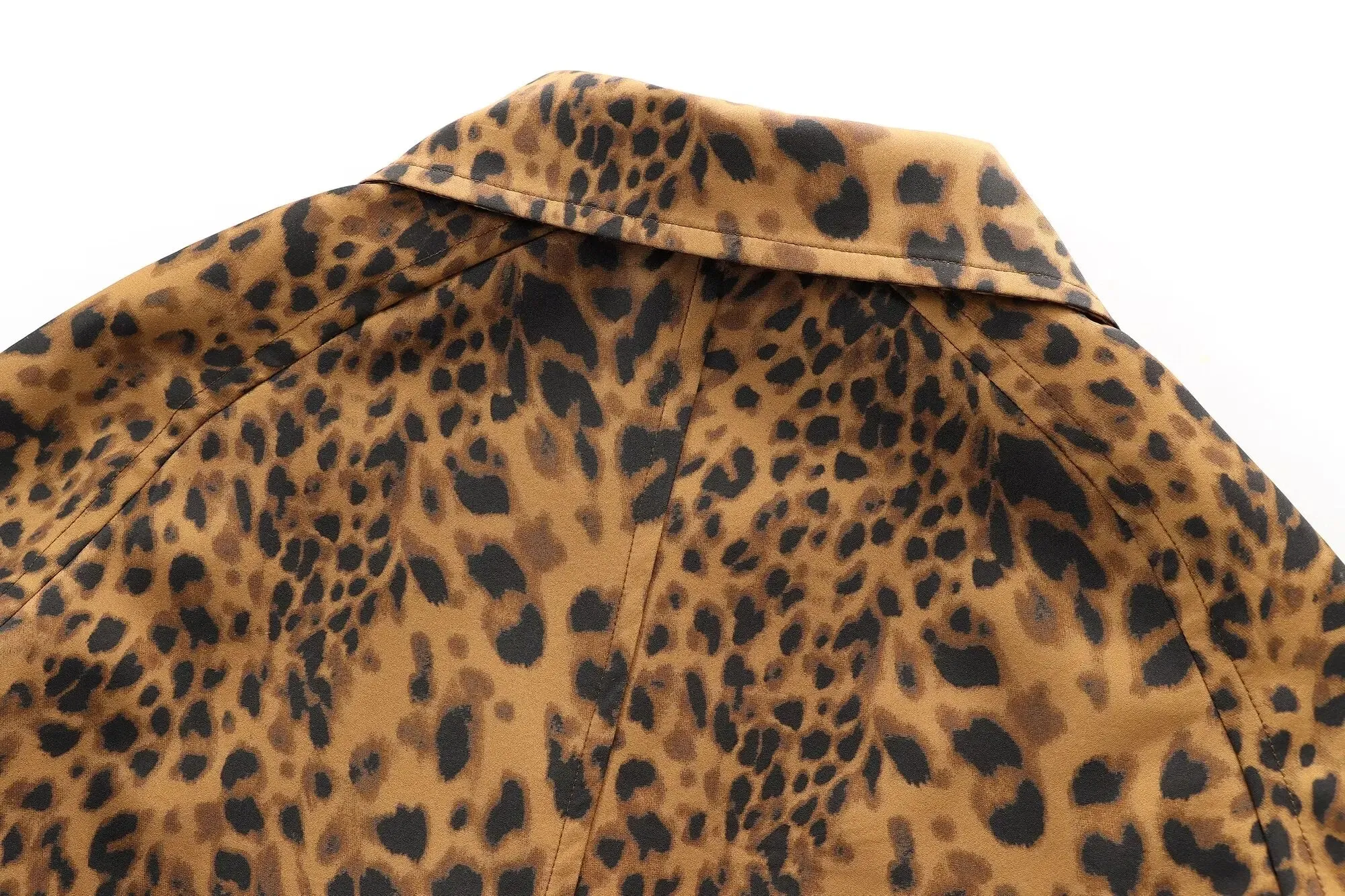 Leopard Print Long Coat Animal Pattern Winter Outwear