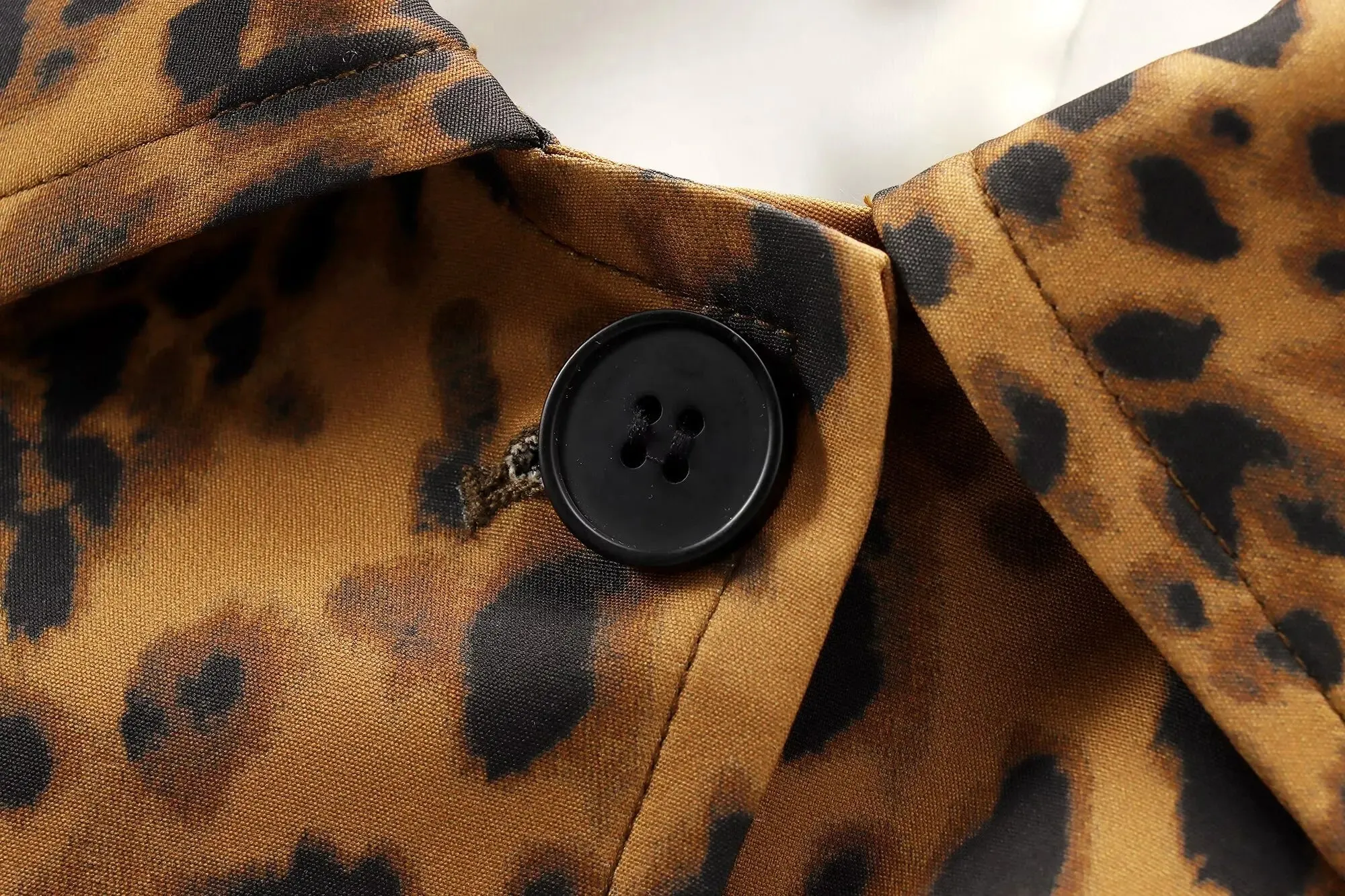 Leopard Print Long Coat Animal Pattern Winter Outwear