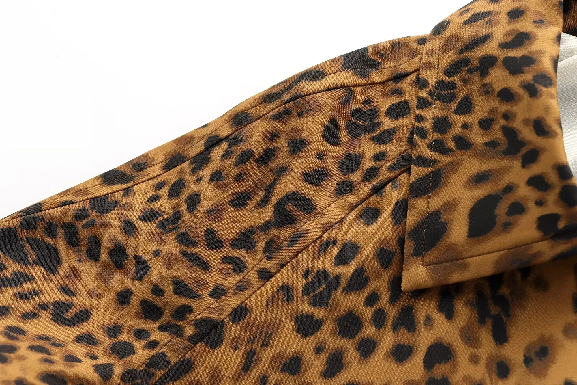 Leopard Print Long Coat Animal Pattern Winter Outwear