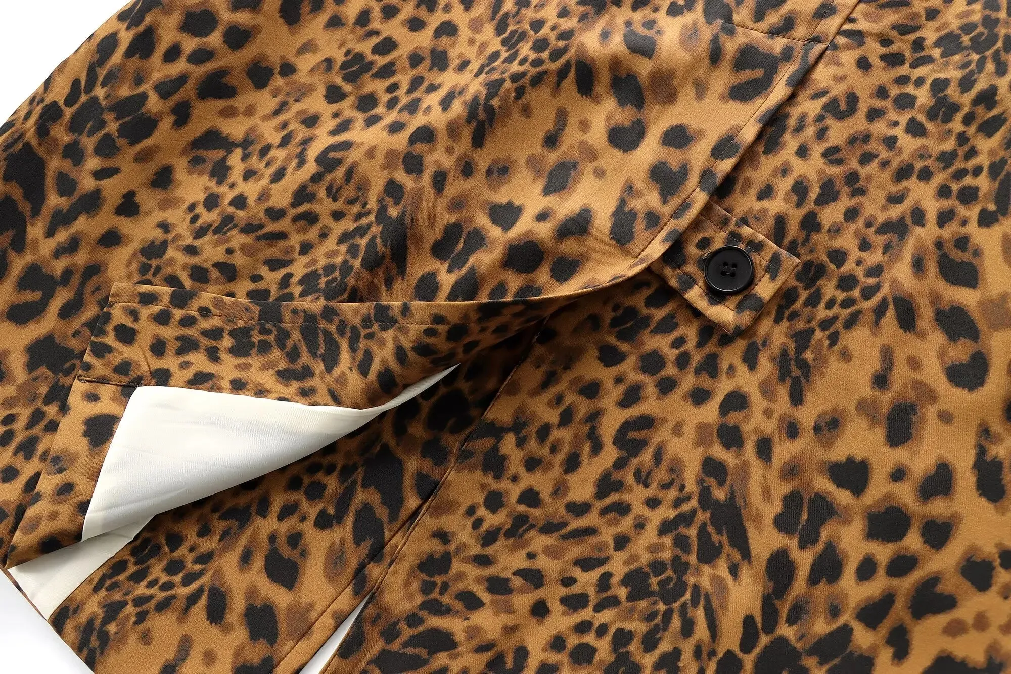 Leopard Print Long Coat Animal Pattern Winter Outwear