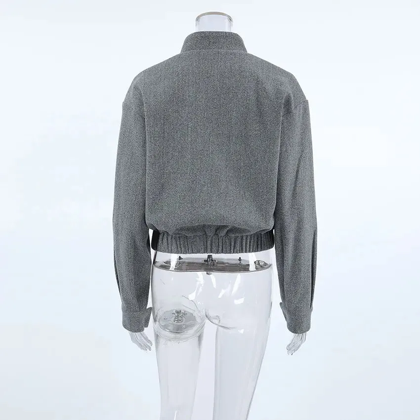 Lightweight Cropped Stand-Collar Jacket for Cool Weather