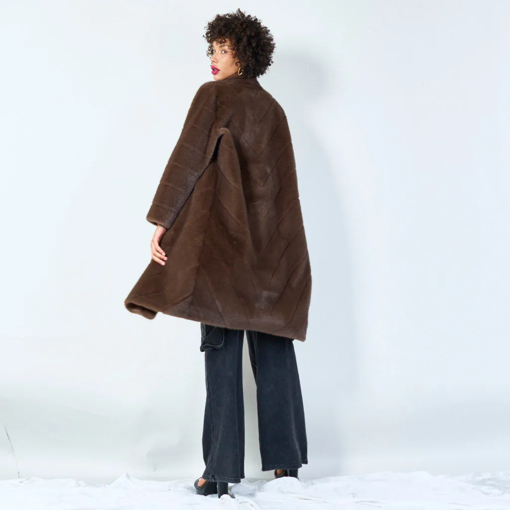 Long faux fur coat with luxurious texture wholesale