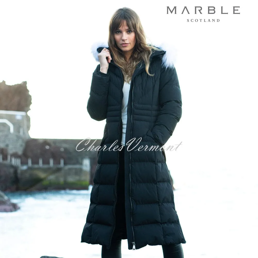 Marble Longline Coat – Style 5947-101 (Black)