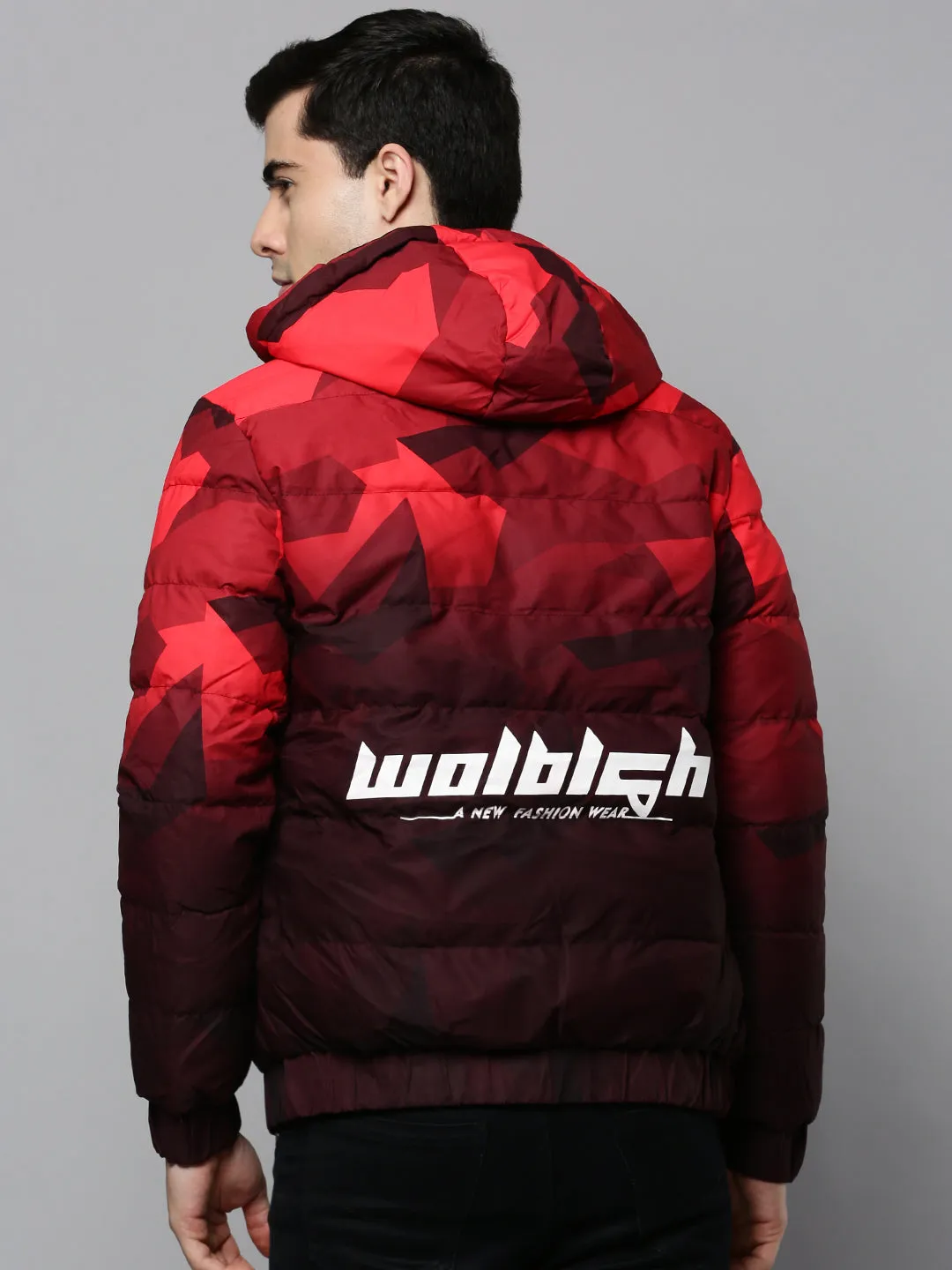 Men Red Colourblock Bomber Jacket