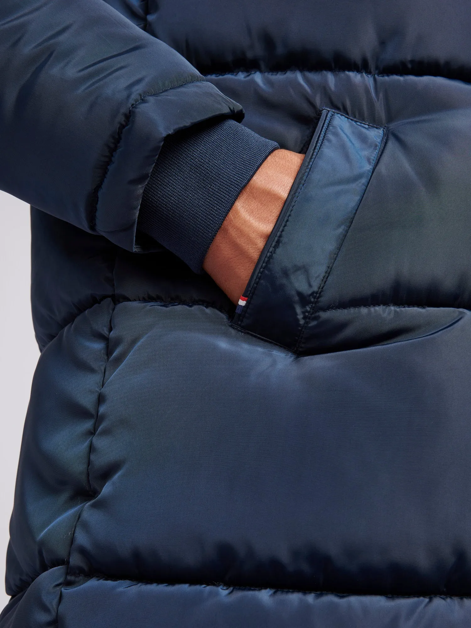 Mens Classic Longline Puffer Jacket in Dark Sapphire Navy