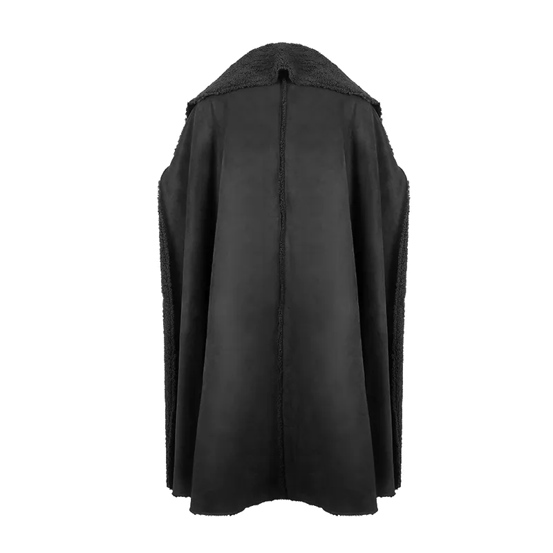 Men's Warm Irregular Cloak / Gothic Long Cloak with Buckled Straps / Alternative Clothing