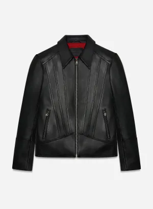 Phix X Rolling Stones Black Leather Panel Jacket