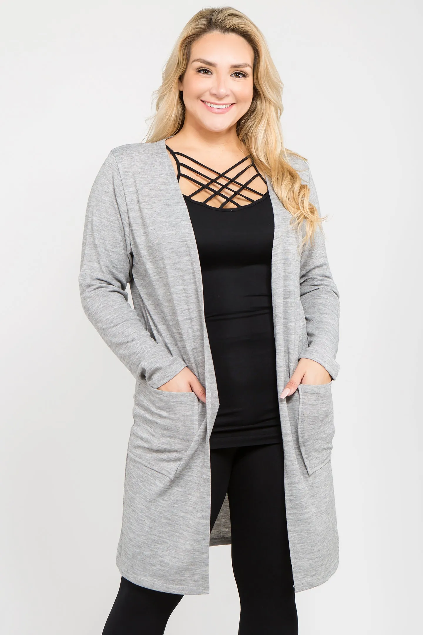 Plus Size Looks So Perfect Two Pocket Cardigan