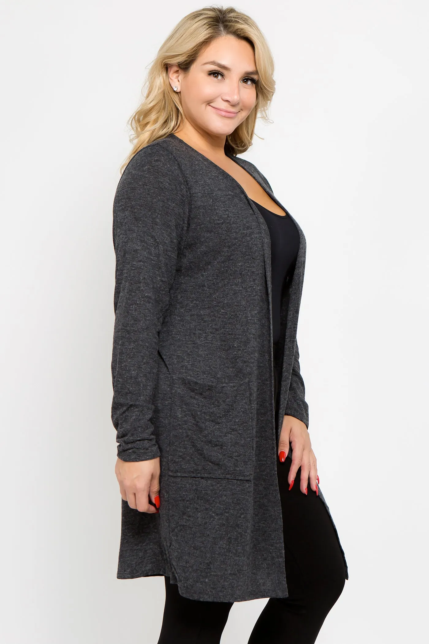 Plus Size Looks So Perfect Two Pocket Cardigan