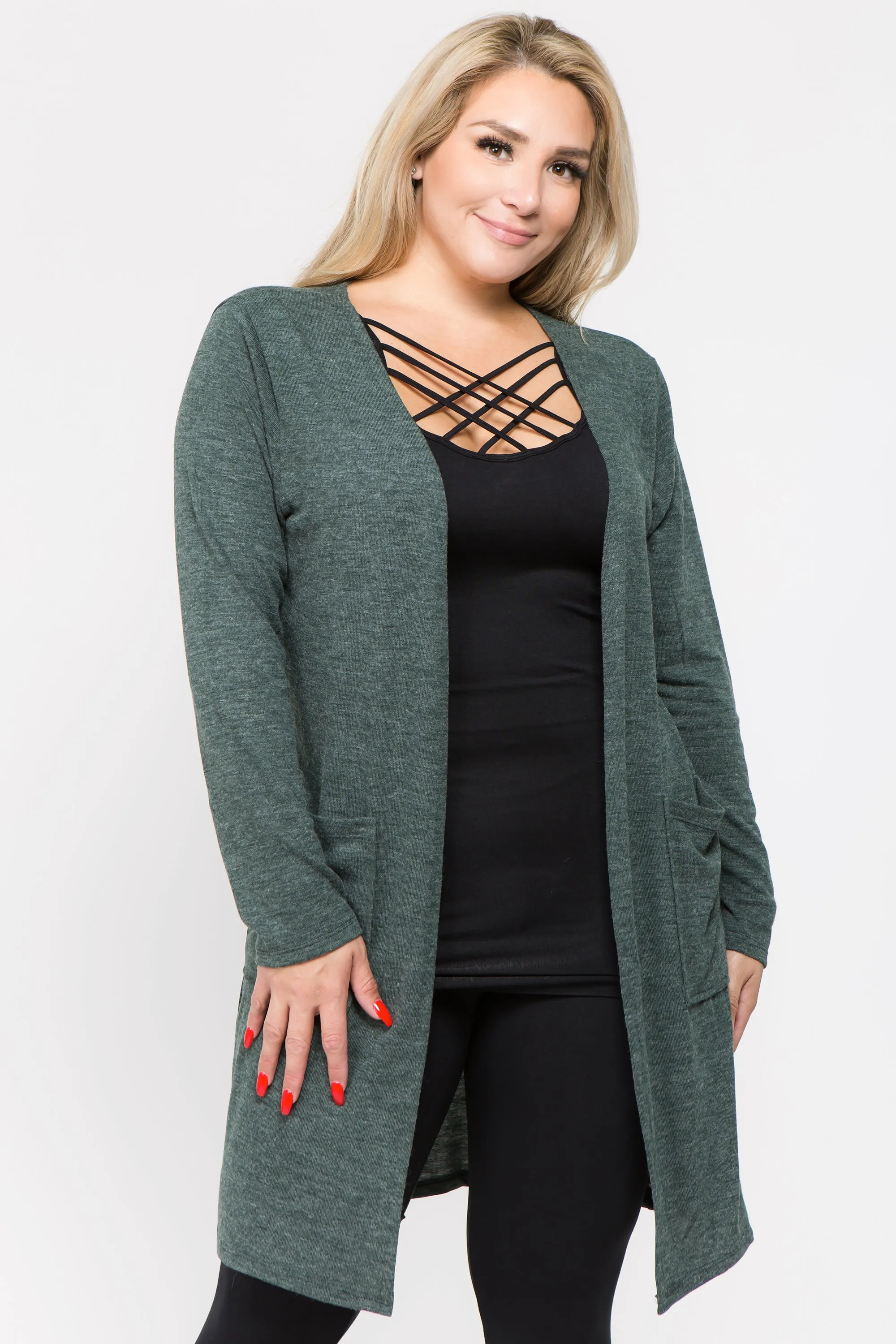 Plus Size Looks So Perfect Two Pocket Cardigan