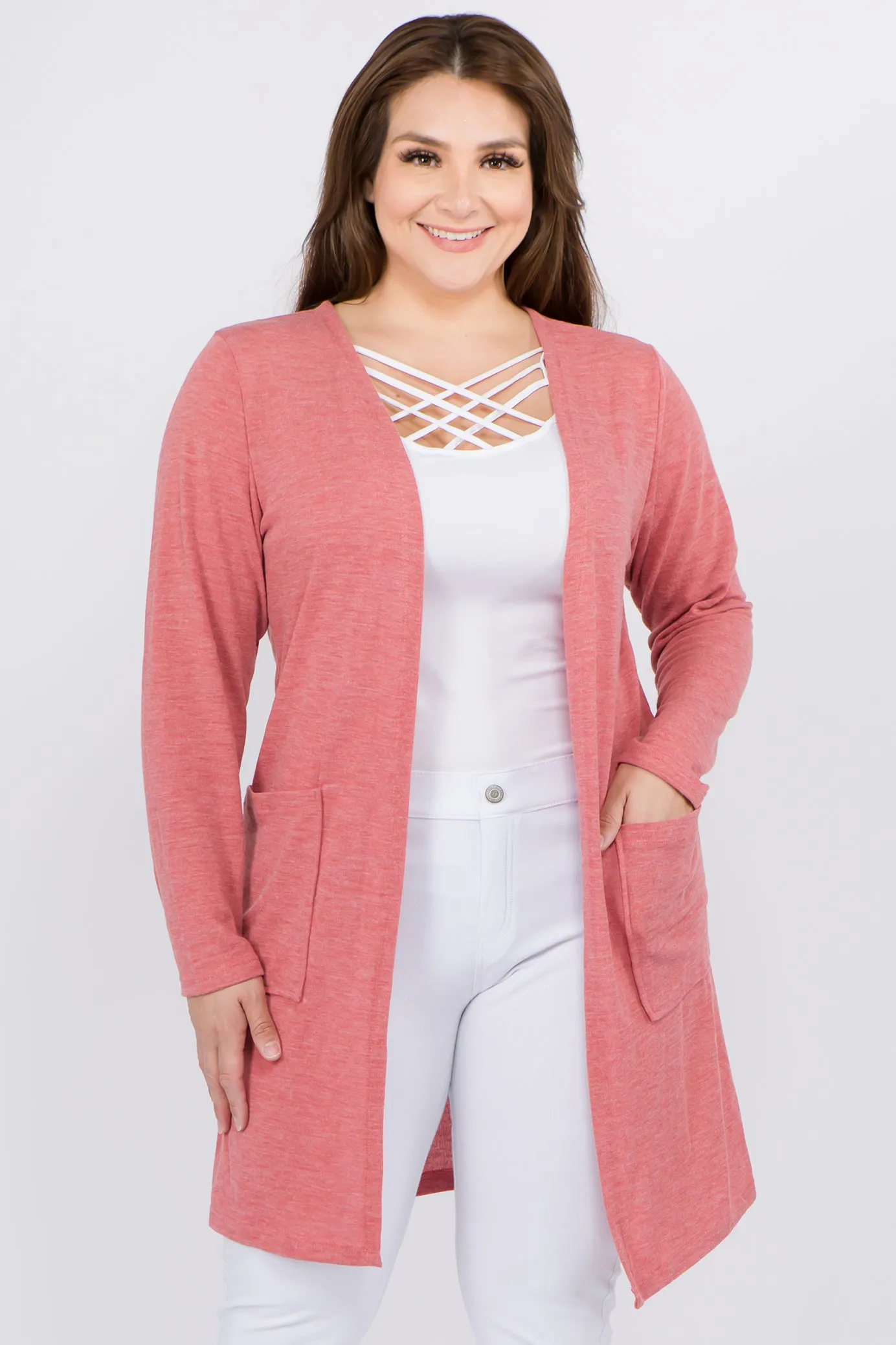 Plus Size Looks So Perfect Two Pocket Cardigan