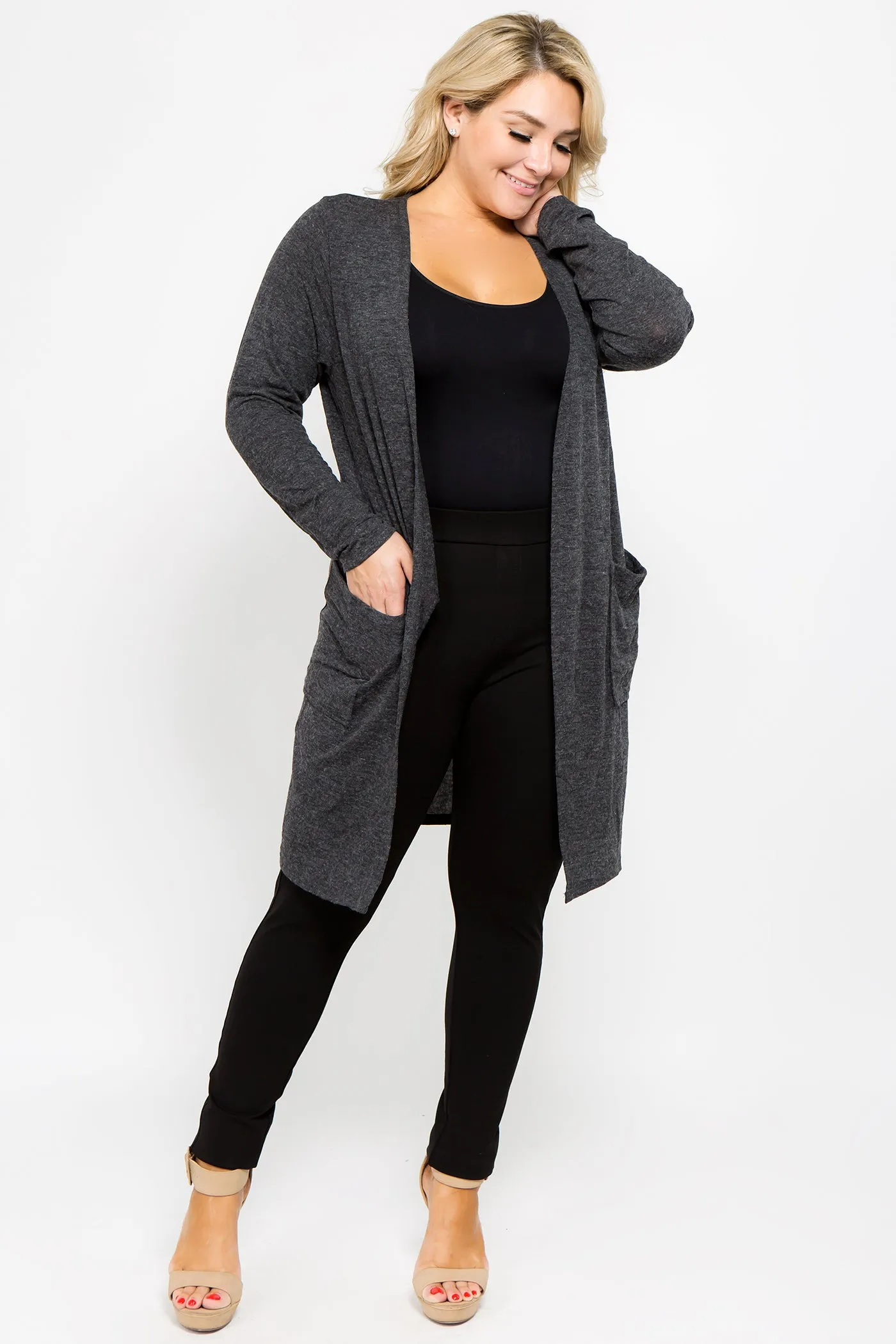 Plus Size Looks So Perfect Two Pocket Cardigan