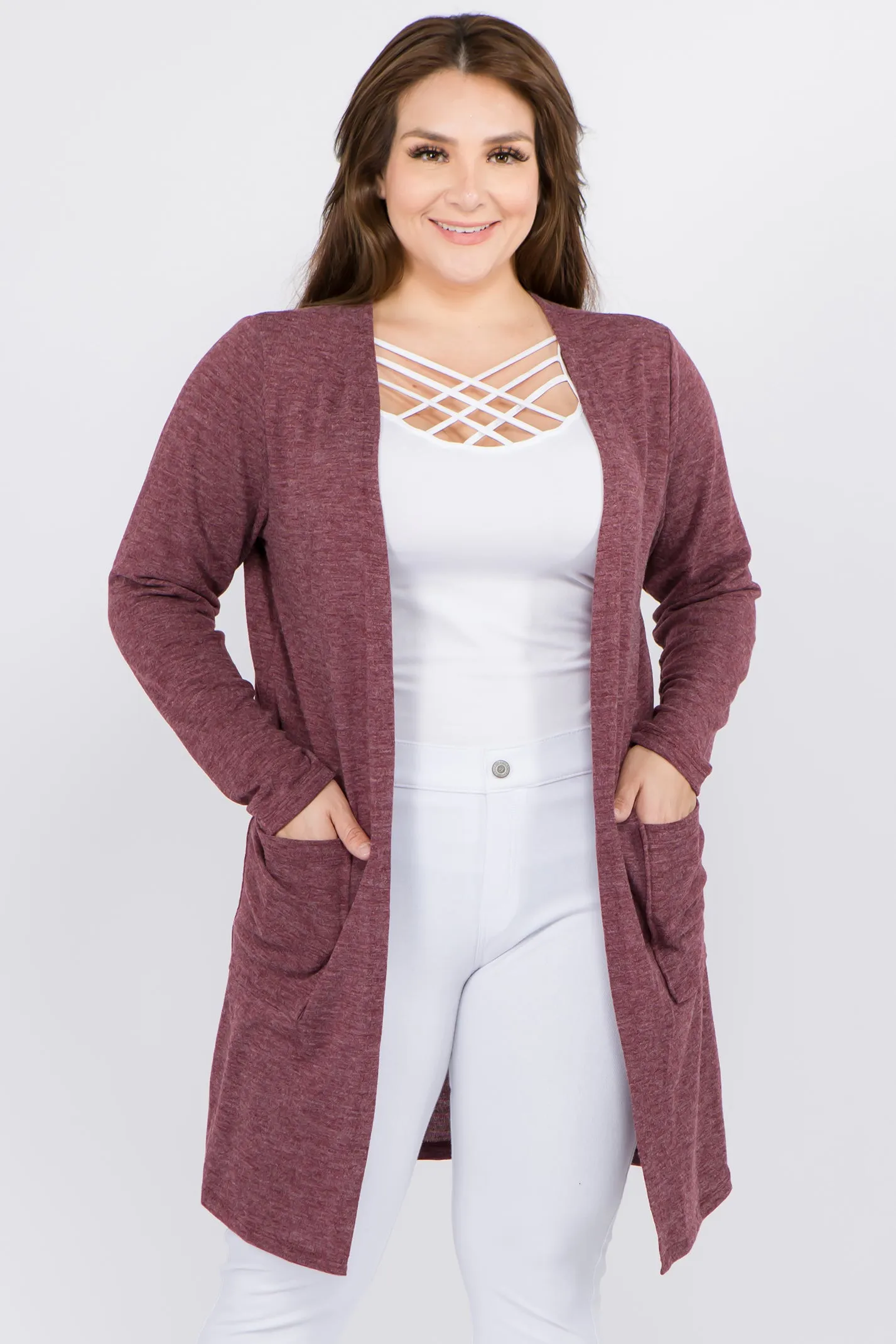 Plus Size Looks So Perfect Two Pocket Cardigan