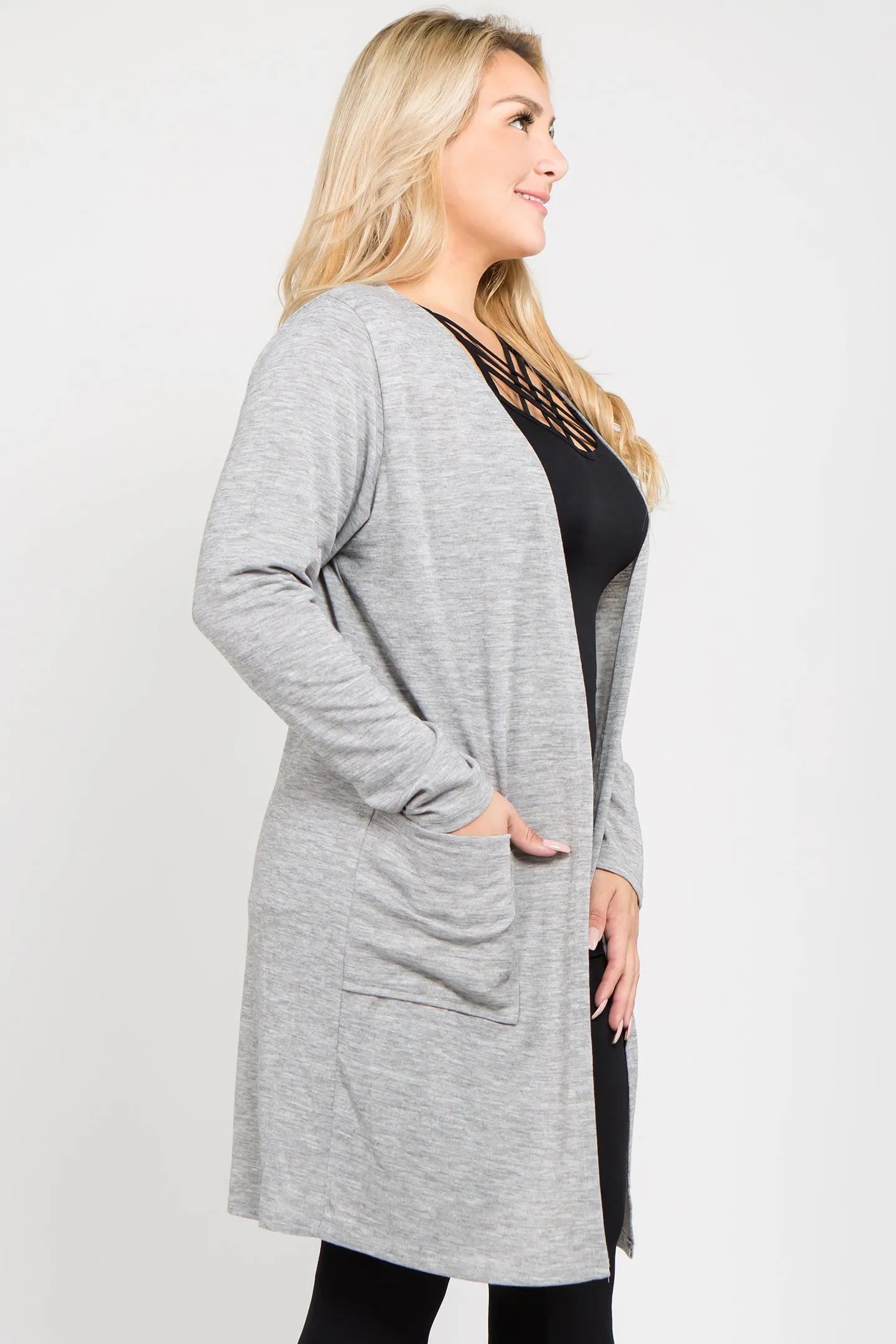 Plus Size Looks So Perfect Two Pocket Cardigan