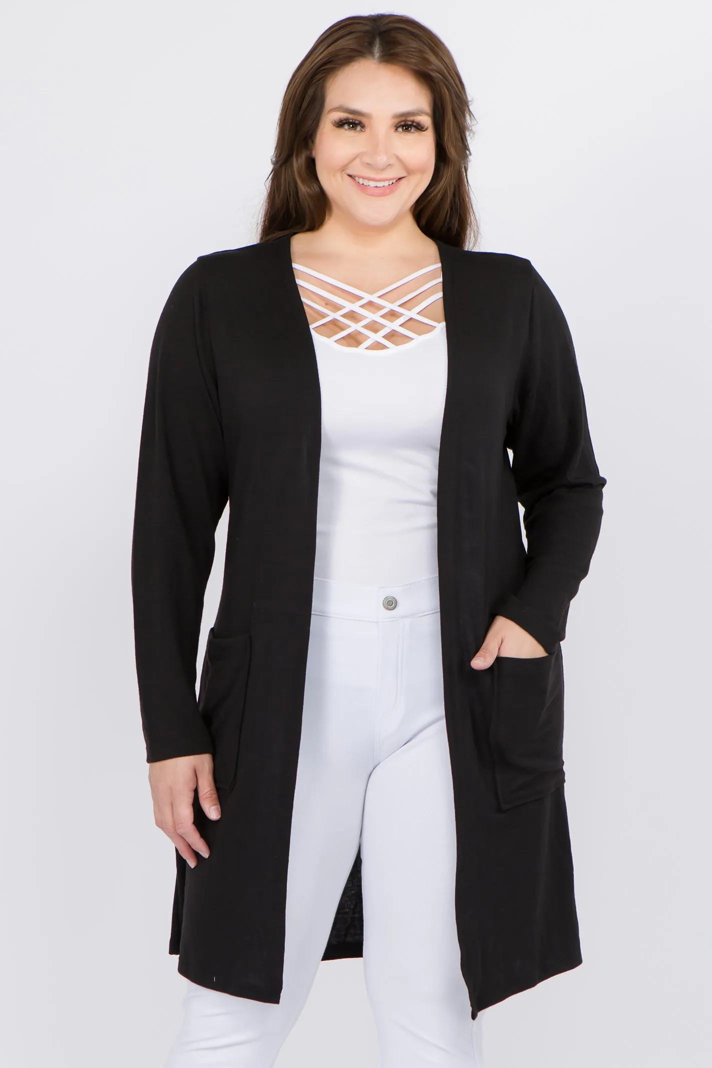 Plus Size Looks So Perfect Two Pocket Cardigan