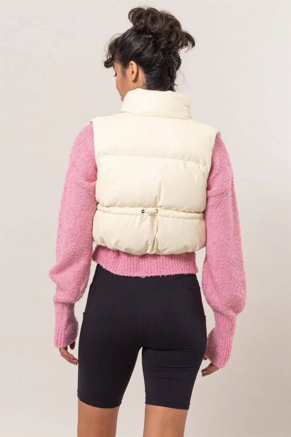 Pocketed Solid Vest Coat